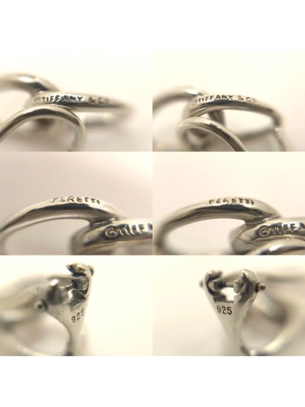 Tiffany & Co Elsa Peretti Double Loop Earrings Clip on Sterling Silver Vintage